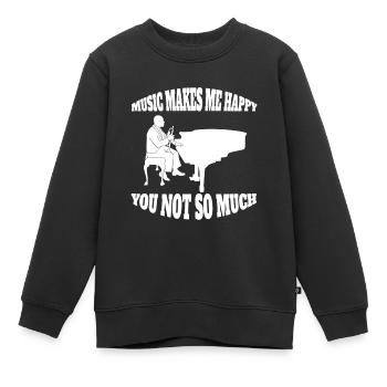 Musik Music Spruch Musizieren Musiker Musiklehrer - Kinder Premium Organic Sweatshirt - Schwarz - Vorne - AI Model Kid Female (0cm)
