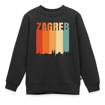 Zagreb Croatie Skyline - Sweat Premium enfant bio - noir - Devant - AI Model Kid Female (0cm)