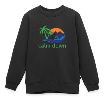 Relaxation and relaxation. Just Calm Down - Kids Premium Organic Sweatshirt - black - Front - AI Model Kid Female (0cm)