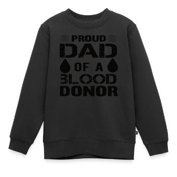 Don de sang Don de sang Don de sang Père Fils - Sweat Premium enfant bio - noir - Devant - AI Model Kid Female (0cm)