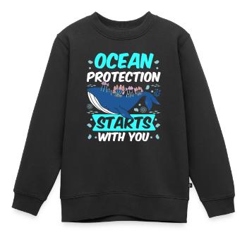 La protection des mers commence avec vous mer mer - Sweat Premium enfant bio - noir - Devant - AI Model Kid Female (0cm)