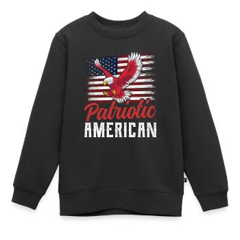 Patriote américain Patriote américain Patriote américain - Sweat Premium enfant bio - noir - Devant - AI Model Kid Female (0cm)