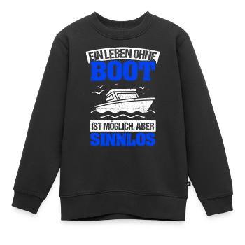 Boot Yacht Jolle Kajak Fan Geschenk Kapitän Schiff - Kinder Premium Organic Sweatshirt - Schwarz - Vorne - AI Model Kid Female (0cm)