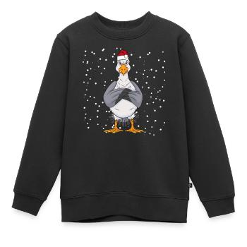 Unfreundliche Möwe Norden See Weihnachten - Kinder Premium Organic Sweatshirt - Schwarz - Vorne - AI Model Kid Female (0cm)