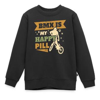 BMX Is My Happy Pill - Kinder Premium Organic Sweatshirt - Schwarz - Vorne - AI Model Kid Female (0cm)