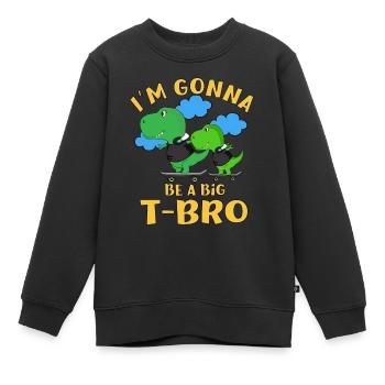 I'm going to Be A Big Brother Cool T-Rex Baby Reveal - Kids Premium Organic Sweatshirt - black - Front - AI Model Kid Female (0cm)