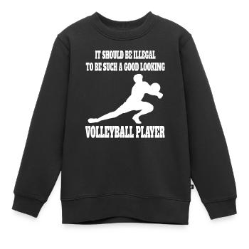 Beach volleyball gift volleyball volleyball player - Kids Premium Organic Sweatshirt - black - Front - AI Model Kid Female (0cm)