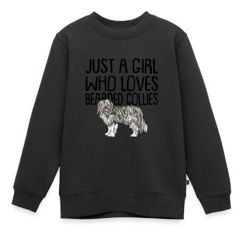 Bearded Collie - Kinder Premium Organic Sweatshirt - Schwarz - Vorne - AI Model Kid Female (0cm)