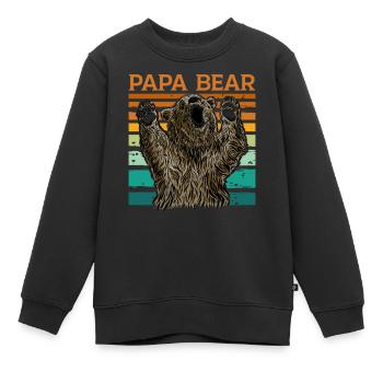 Papa Bear - Kinder Premium Organic Sweatshirt - Schwarz - Vorne - AI Model Kid Female (0cm)