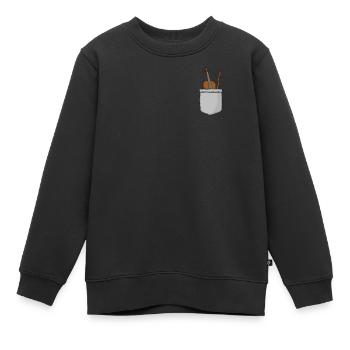 Violon Violoniste Poche - Sweat Premium enfant bio - noir - Devant - AI Model Kid Female (0cm)