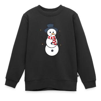 Schneemann - Kinder Premium Organic Sweatshirt - Schwarz - Vorne - AI Model Kid Female (0cm)