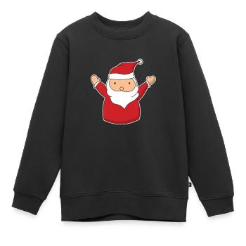 Père Noël Dessiné à la main - Sweat Premium enfant bio - noir - Devant - AI Model Kid Female (0cm)