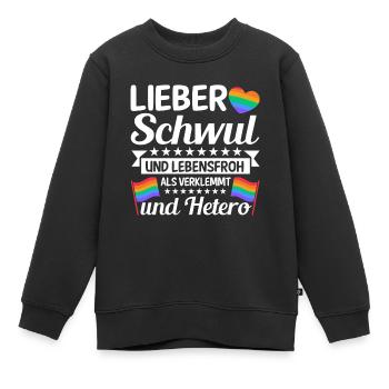 LGBTQ Gay Pride Regenbogen Lieber Schwul Und - Kinder Premium Organic Sweatshirt - Schwarz - Vorne - AI Model Kid Female (0cm)