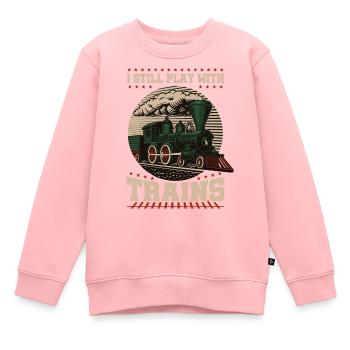 Train Modellbauer, Modelllokomitive Lok Lokomotive - Sweat Premium enfant bio - rose - Devant - AI Model Kid Female (0cm)