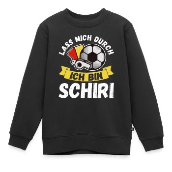 Schiri Unparteiischer Fußball Schiedsrichter - Kinder Premium Organic Sweatshirt - Schwarz - Vorne - AI Model Kid Female (0cm)