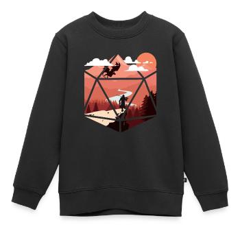 RPG RPG jeux de rôle sur table jeu de rôle de joueur - Sweat Premium enfant bio - noir - Devant - AI Model Kid Female (0cm)