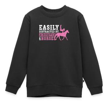 Leicht abgelenkt durch Akrobatik und - Kinder Premium Organic Sweatshirt - Schwarz - Vorne - AI Model Kid Female (0cm)