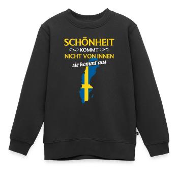 Nationalität Sportmannschaft Fan Schweden - Kinder Premium Organic Sweatshirt - Schwarz - Vorne - AI Model Kid Female (0cm)