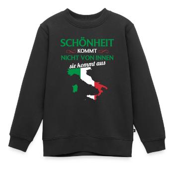 Nationalität Sportmannschaft Fan Italien - Kinder Premium Organic Sweatshirt - Schwarz - Vorne - AI Model Kid Female (0cm)