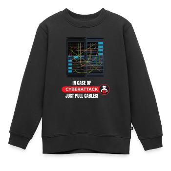 In Case Of Cyberattack Informatiker - Kinder Premium Organic Sweatshirt - Schwarz - Vorne - AI Model Kid Female (0cm)