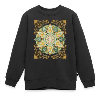 Vintage Design Mandala Design Vintage Mandala - Sweat Premium enfant bio - noir - Devant - AI Model Kid Female (0cm)