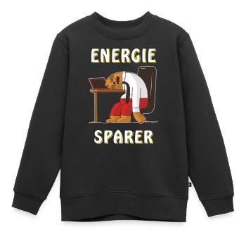 MENSCH SCHLAFEN ENERGIE SPARER - Kinder Premium Organic Sweatshirt - Schwarz - Vorne - AI Model Kid Female (0cm)