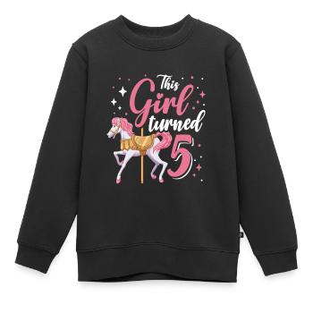 Karussell-geburtstagsfeier Dieses Mädchen Wurde 5 - Kinder Premium Organic Sweatshirt - Schwarz - Vorne - AI Model Kid Female (0cm)
