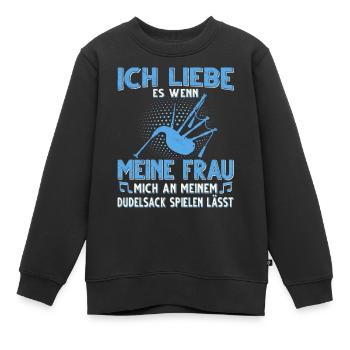 Dudelsack Musikverein Sackpfeifer Musiker - Kinder Premium Organic Sweatshirt - Schwarz - Vorne - AI Model Kid Female (0cm)