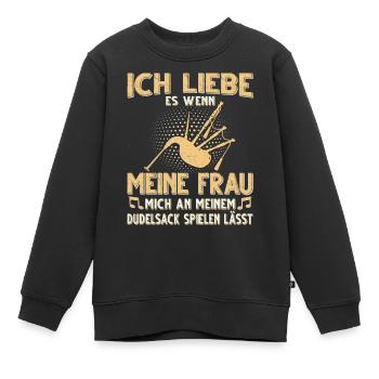 Dudelsack Musikverein Sackpfeifer Musiker - Kinder Premium Organic Sweatshirt - Schwarz - Vorne - AI Model Kid Female (0cm)