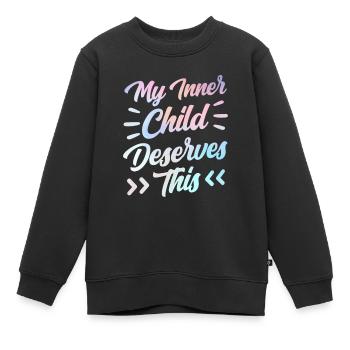Mon enfant intérieur mérite le doux amour de soi - Sweat Premium enfant bio - noir - Devant - AI Model Kid Female (0cm)