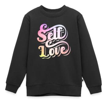 Amour de soi Amour de soi Positivement doux - Sweat Premium enfant bio - noir - Devant - AI Model Kid Female (0cm)