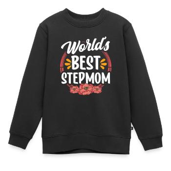 The best stepmother in the world child foster mother - Kids Premium Organic Sweatshirt - black - Front - AI Model Kid Female (0cm)