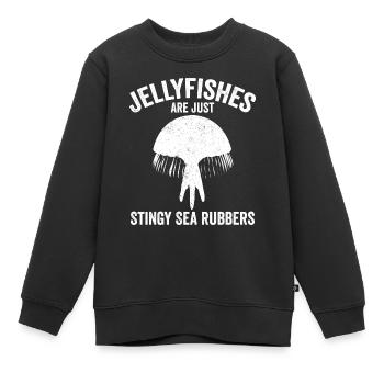 Lustige Quallen sind nur geizige Meeresgummis - Kinder Premium Organic Sweatshirt - Schwarz - Vorne - AI Model Kid Female (0cm)