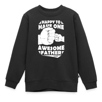 Vater - Kinder Premium Organic Sweatshirt - Schwarz - Vorne - AI Model Kid Female (0cm)