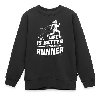 Running Jogging Sports Racing Training Gift - Sweat Premium enfant bio - noir - Devant - AI Model Kid Female (0cm)