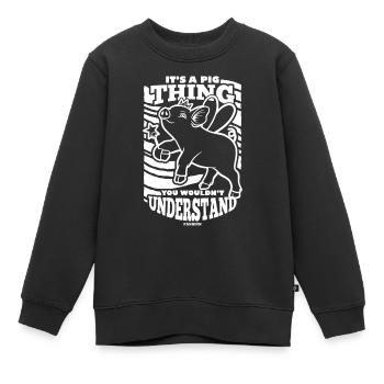 porc porcelet porcelet porc porc cadeau - Sweat Premium enfant bio - noir - Devant - AI Model Kid Female (0cm)
