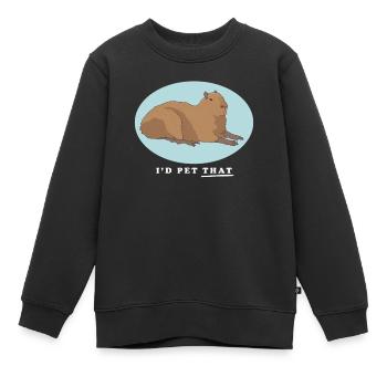 Capybara capybara | Cadeau Capybaras - Sweat Premium enfant bio - noir - Devant - AI Model Kid Female (0cm)