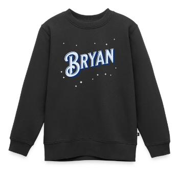 Bryan Namen personalisiert - Kinder Premium Organic Sweatshirt - Schwarz - Vorne - AI Model Kid Female (0cm)