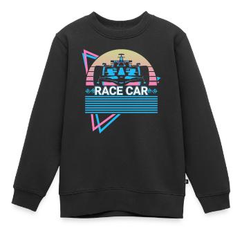 Rennwagen Retro - Kinder Premium Organic Sweatshirt - Schwarz - Vorne - AI Model Kid Female (0cm)
