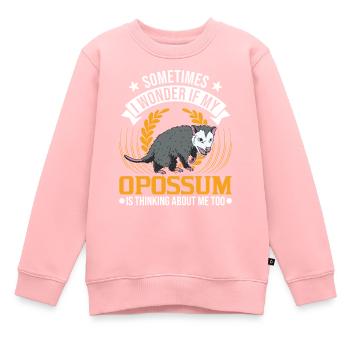 Opossum Cadeau Marsupial Opossum - Sweat Premium enfant bio - rose - Devant - AI Model Kid Female (0cm)