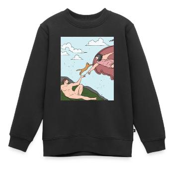 Kunstgeschichte Bildende Kunst Michelangelo Katze - Kinder Premium Organic Sweatshirt - Schwarz - Vorne - AI Model Kid Female (0cm)