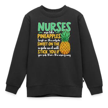 Krankenschwestern sind wie Ananas Krankenschwester - Kinder Premium Organic Sweatshirt - Schwarz - Vorne - AI Model Kid Female (0cm)