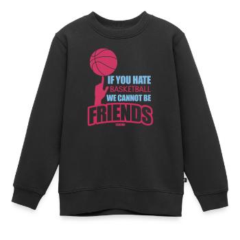 ich liebe Basketball - Kinder Premium Organic Sweatshirt - Schwarz - Vorne - AI Model Kid Female (0cm)