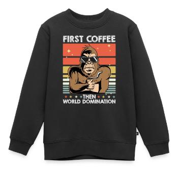 Monkey Sunglasses - Kids Premium Organic Sweatshirt - black - Front - AI Model Kid Female (0cm)