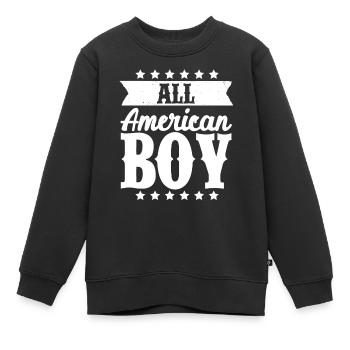 All American Boy Memorial Day Quatrième juillet États-Unis Fla - Sweat Premium enfant bio - noir - Devant - AI Model Kid Female (0cm)