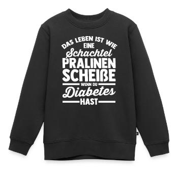 Diabetes Diabetiker - Kinder Premium Organic Sweatshirt - Schwarz - Vorne - AI Model Kid Female (0cm)