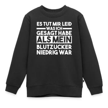 Diabetes Diabetiker - Kinder Premium Organic Sweatshirt - Schwarz - Vorne - AI Model Kid Female (0cm)