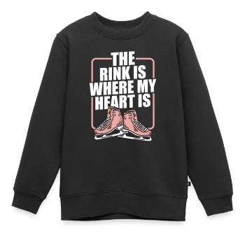 Eislaufen Wortspiel Eiskunstlauf - Kinder Premium Organic Sweatshirt - Schwarz - Vorne - AI Model Kid Female (0cm)