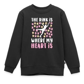 Eislaufen Wortspiel Eiskunstlauf - Kinder Premium Organic Sweatshirt - Schwarz - Vorne - AI Model Kid Female (0cm)