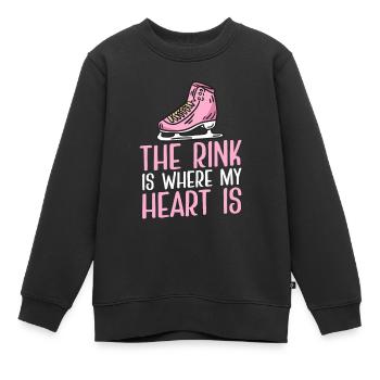 Eislaufen Wortspiel Eiskunstlauf - Kinder Premium Organic Sweatshirt - Schwarz - Vorne - AI Model Kid Female (0cm)
